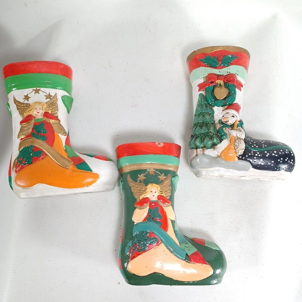 Vintage Christmas Porcelain Angel, Snowman Boots (5.5 inches)